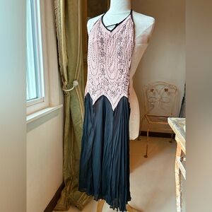 Charlotte Russe Lovely Pink and Black Halter Dress.